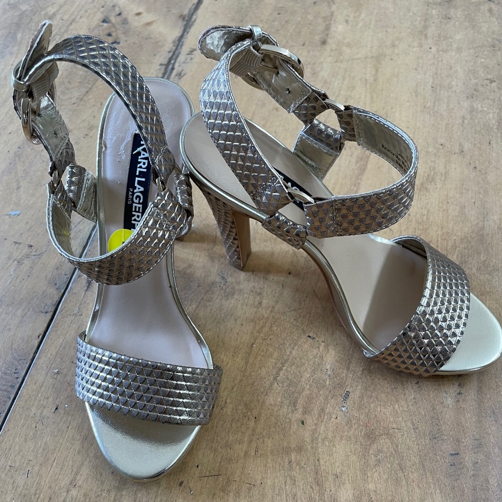 Gold Karl Lagerfeld Sandals US Size 5 New